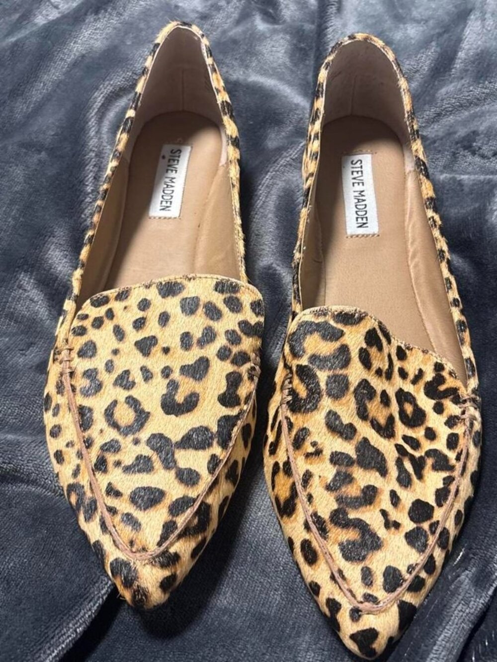 Steve Madden Leopard Print Textured Flats